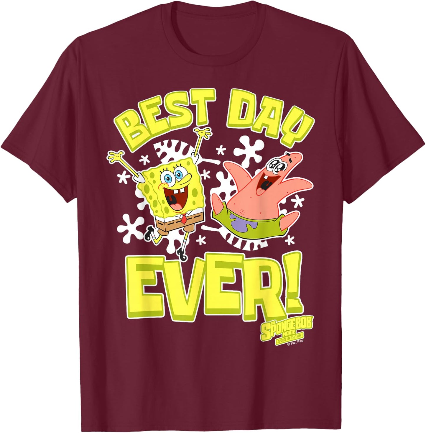 Sponge On The Run Patrick & Spongebob Best Day Ever T-Shirt - T-Shirt | Maroon