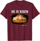 He is risen Christian Easter Jesus Matthew 28:6 T-Shirt - T-Shirt | Maroon