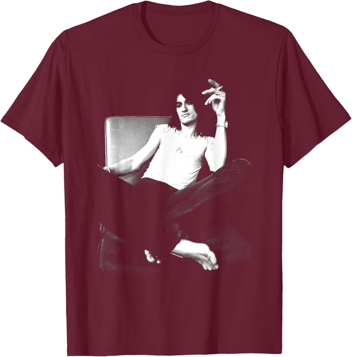 Joe Perry Guitarist Of Aerosmith 1985 By Allan Ballard T-Shirt - T-Shirt | Maroon