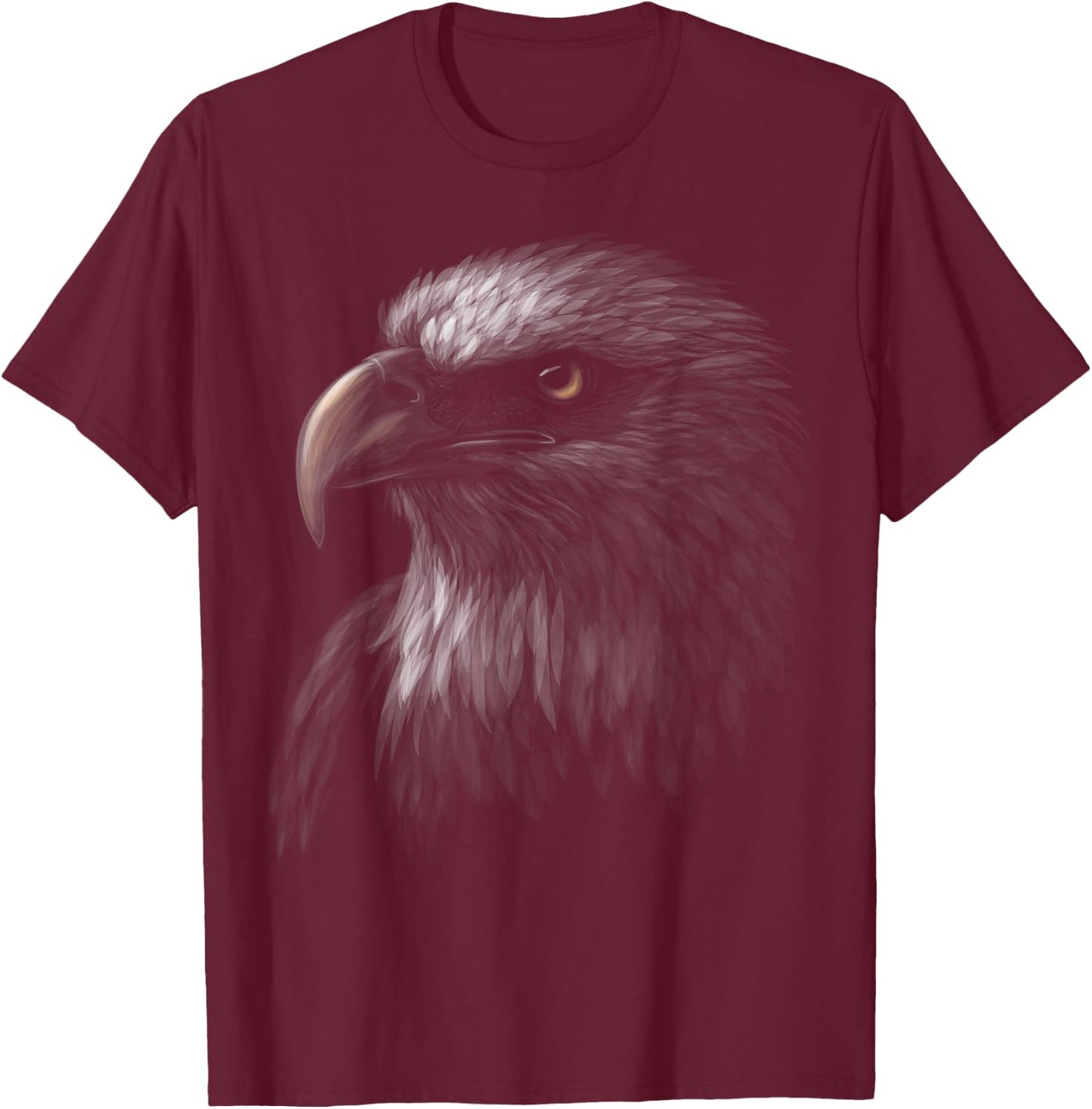 Cute Bald Eagle Head Black Art for Lovers Eagles Birds T-Shirt - T-Shirt | Maroon