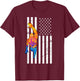 USA Flag Swim Sport Patriotic Swimmer Athlete Swimming T-Shirt - T-Shirt | Maroon