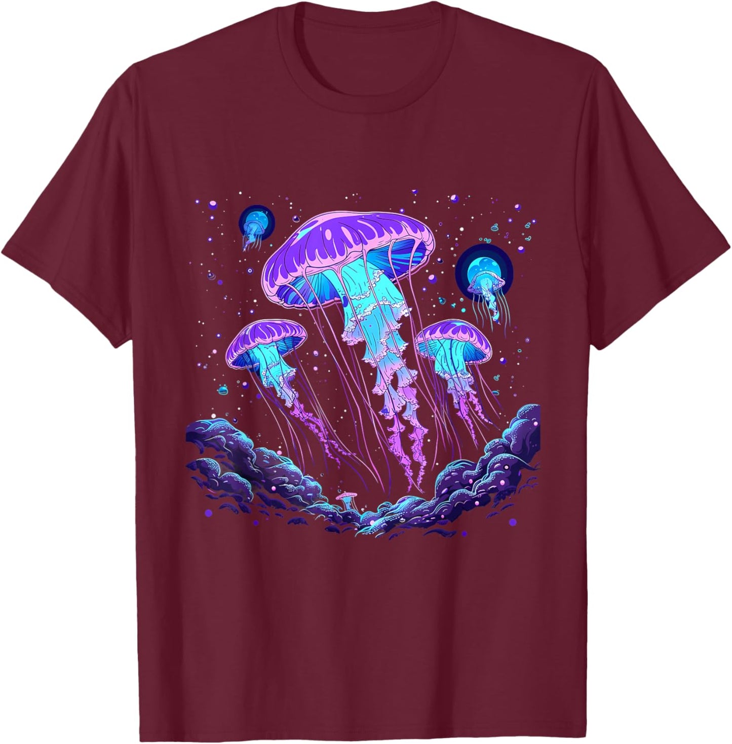Jellyfish Sea Ocean Jellyfish Marine Mammal Ocean Sea Animal T-Shirt - T-Shirt | Maroon