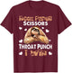 Funny Rock Paper Scissors Throat Punch I Win Sloth Lovers T-Shirt - T-Shirt | Maroon