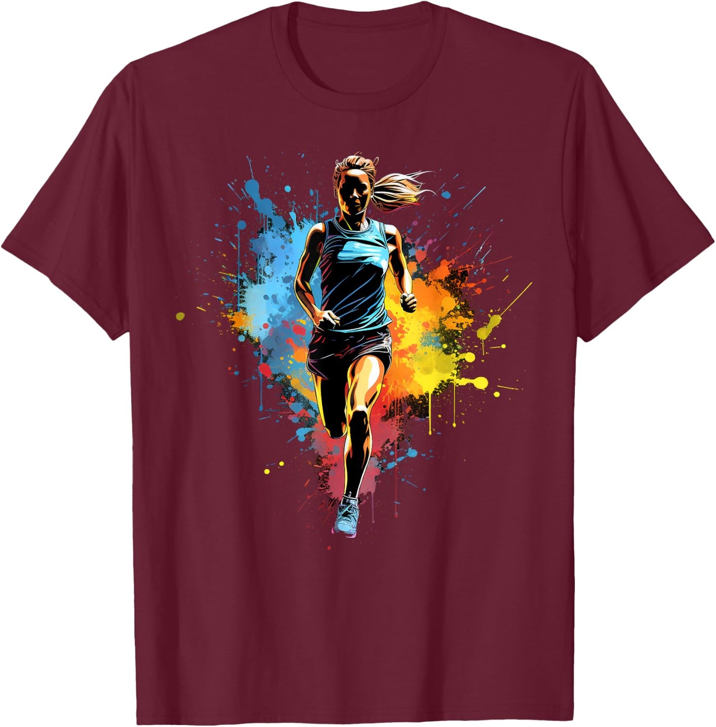 Cross country runner Girl on Cross Country Running T-Shirt - T-Shirt | Maroon
