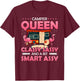 Camper Queen Classy Sassy And A Bit Smart Assy Funny Camping T-Shirt - T-Shirt | Maroon