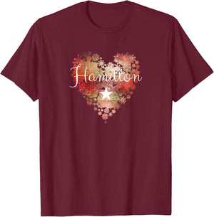 I Love Hamilton Heart | Gift Teenage Girl Women T-Shirt - T-Shirt | Maroon