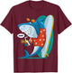 Cool Shark Surfing Design T-Shirt - T-Shirt | Maroon