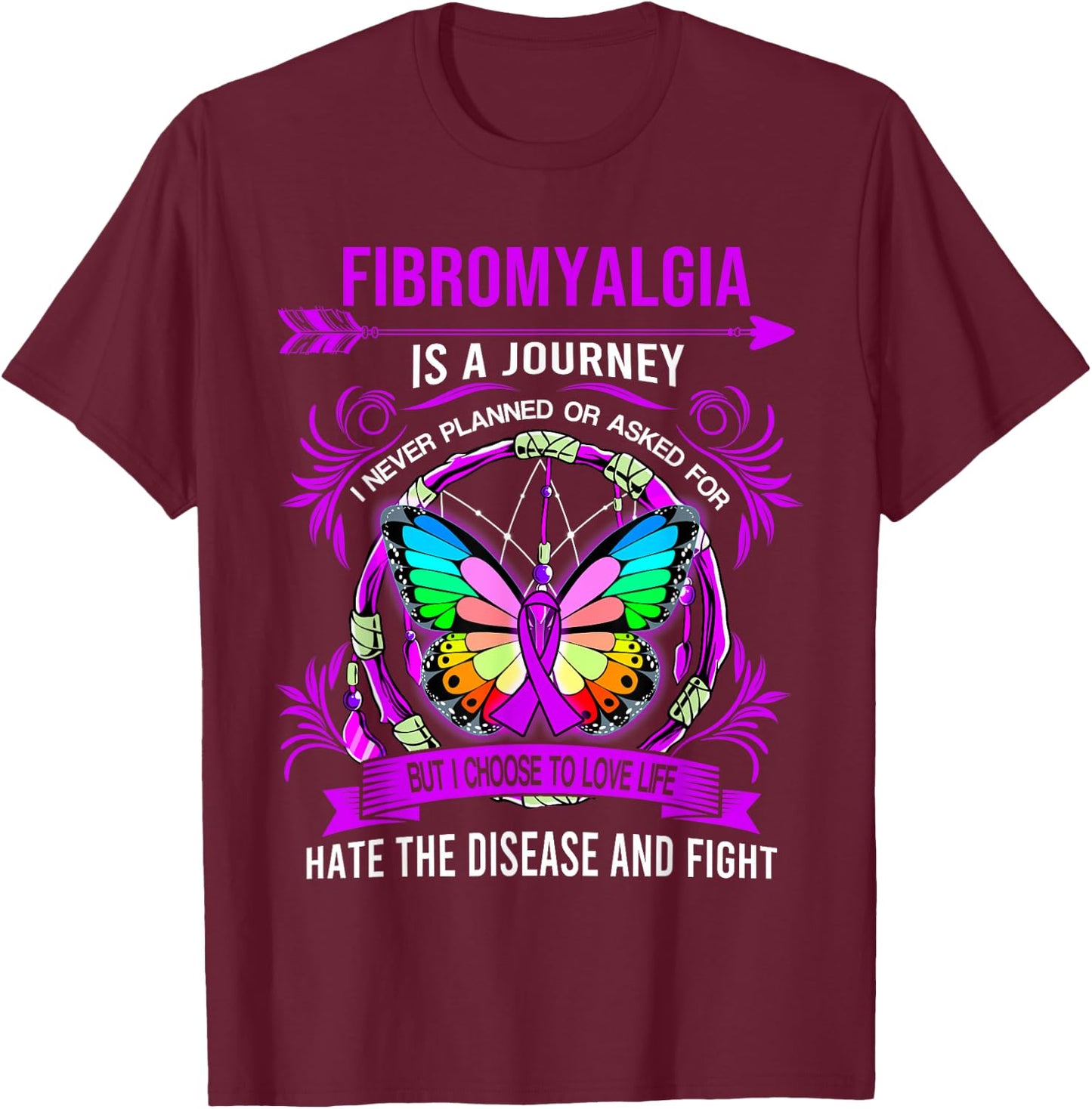 Fibromyalgia is a journey I never planed T-Shirt - T-Shirt | Maroon
