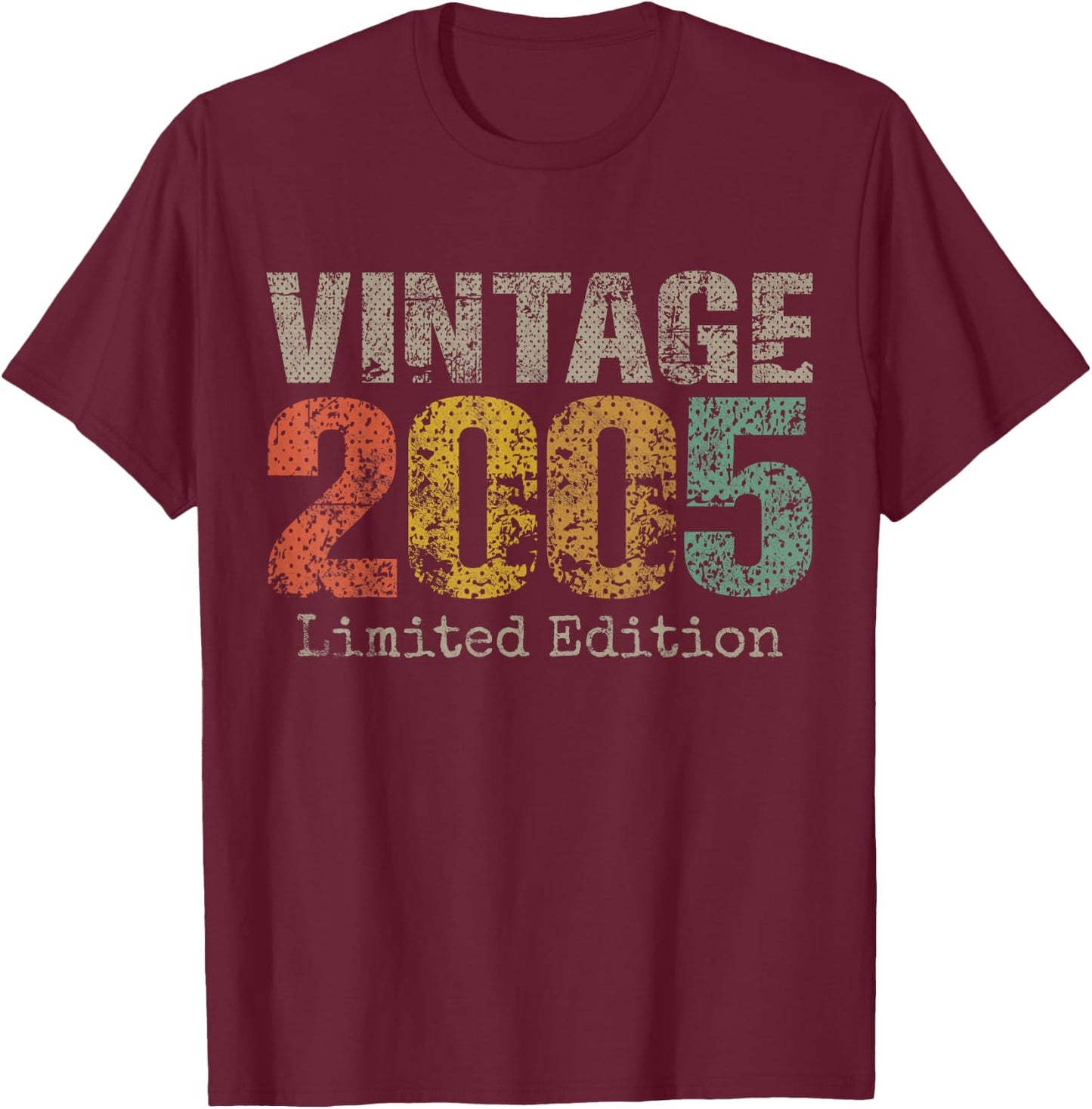 Vintage 2005 20th Birthday Gifts 20 Year Old T-Shirt - T-Shirt | Maroon