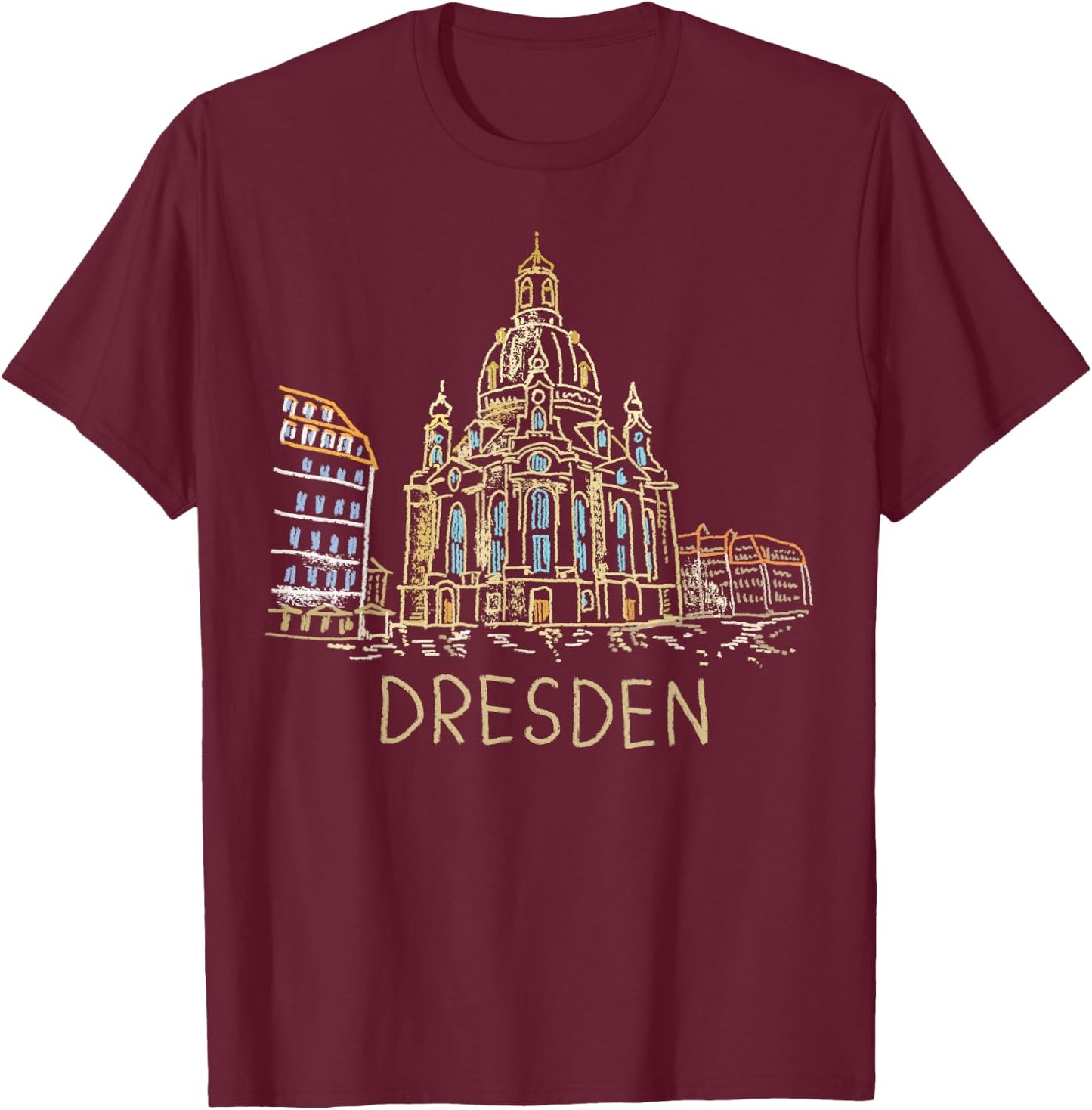 Dresden Germany Art Gift Men Women T-Shirt - T-Shirt | Maroon