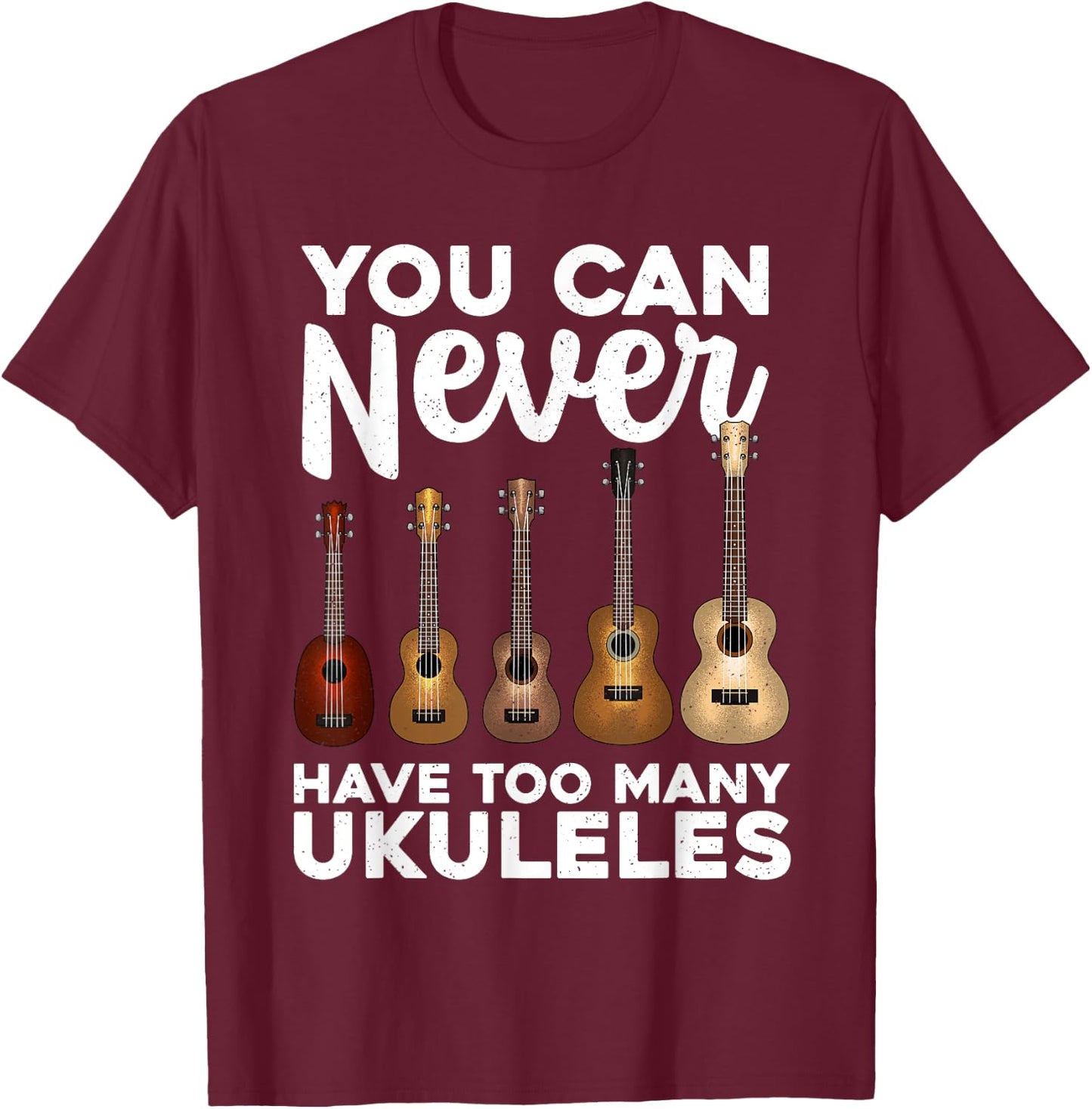 Funny Ukulele Art Women Small Guitar Ukulele Players T-Shirt - T-Shirt | Maroon
