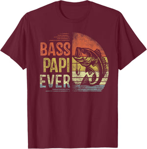 Bass Papi Ever Fishing Gifts Papi Birthday Vintage T-Shirt - T-Shirt | Maroon