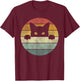 Retro Cat Shirt Vintage Funny Cat T-Shirt - T-Shirt | Maroon
