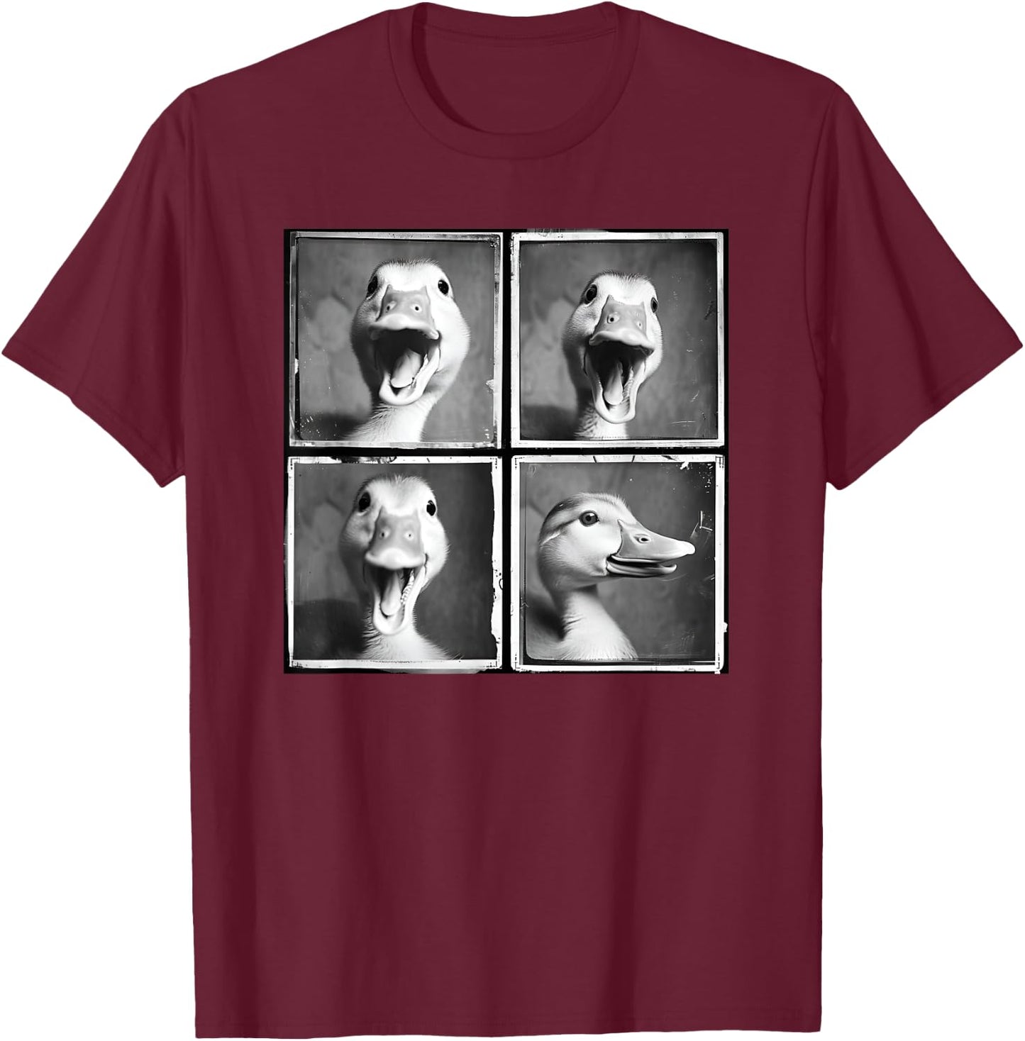 Happy Duck Face Quirky Farm Duckling Funny Duck Lover T-Shirt - T-Shirt | Maroon