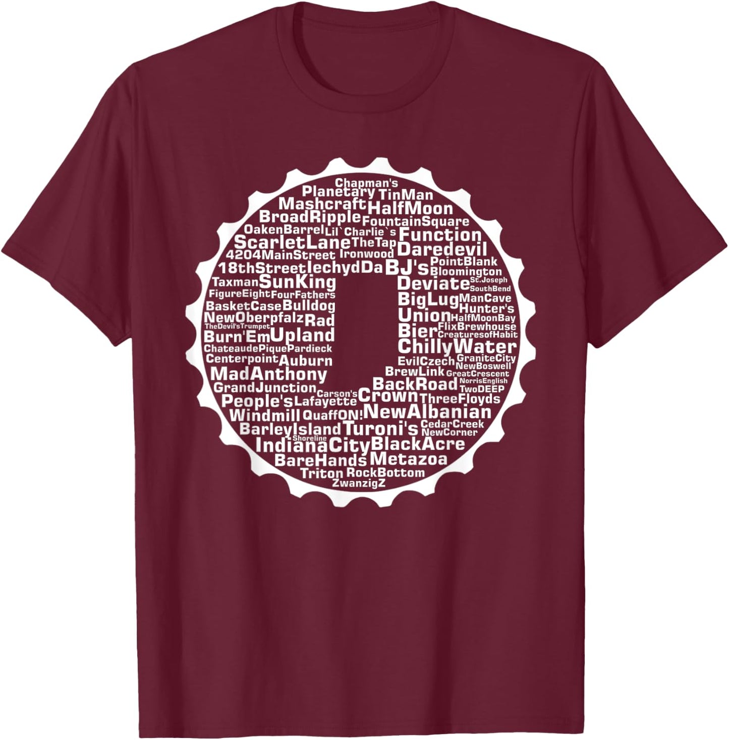 Drink Local Indiana Breweries T-Shirt - T-Shirt | Maroon