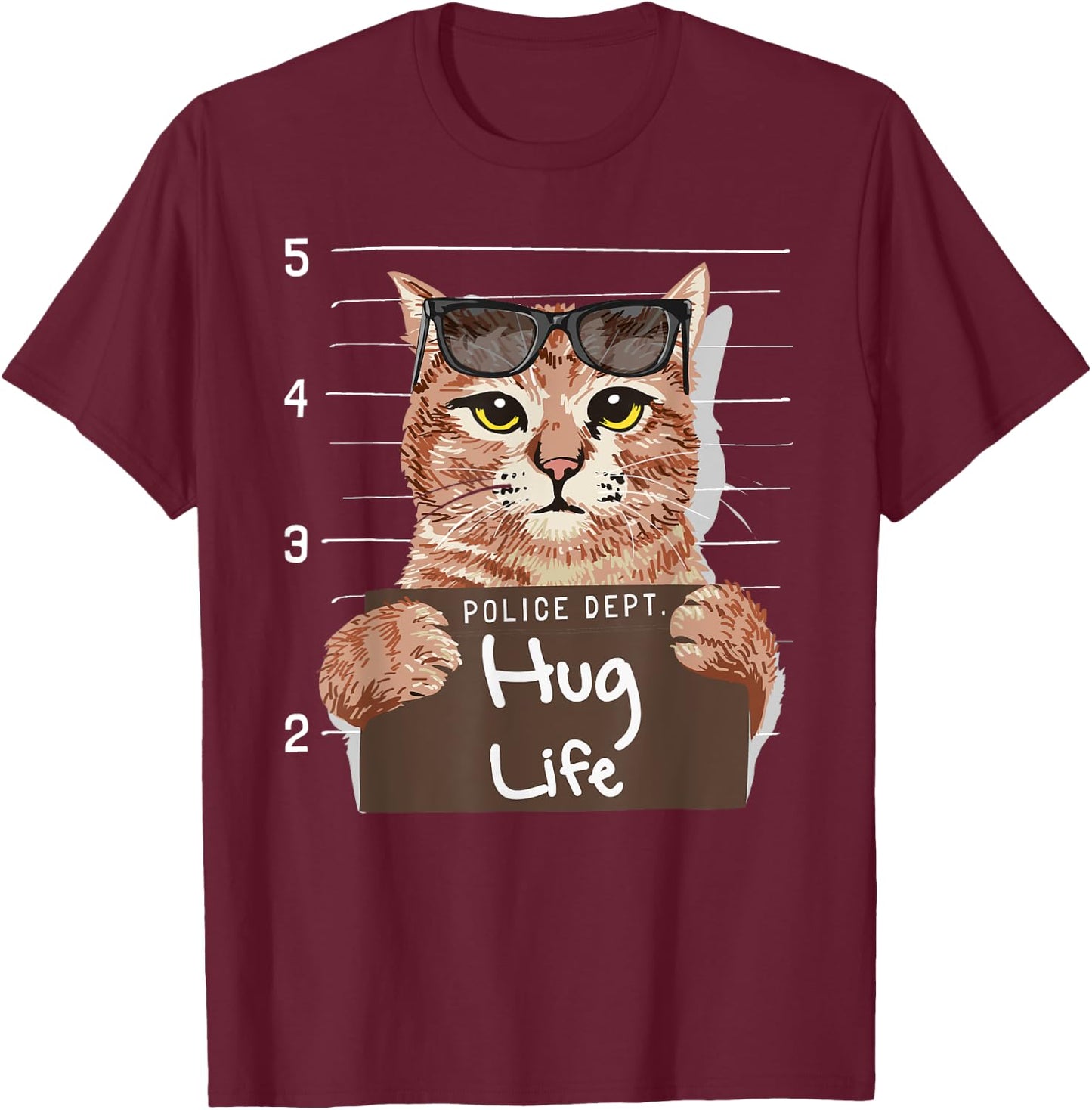 Hug Life Funny Cat Thug Gangster Police Dept kitten kitteh Women T-Shirt - T-Shirt | Maroon