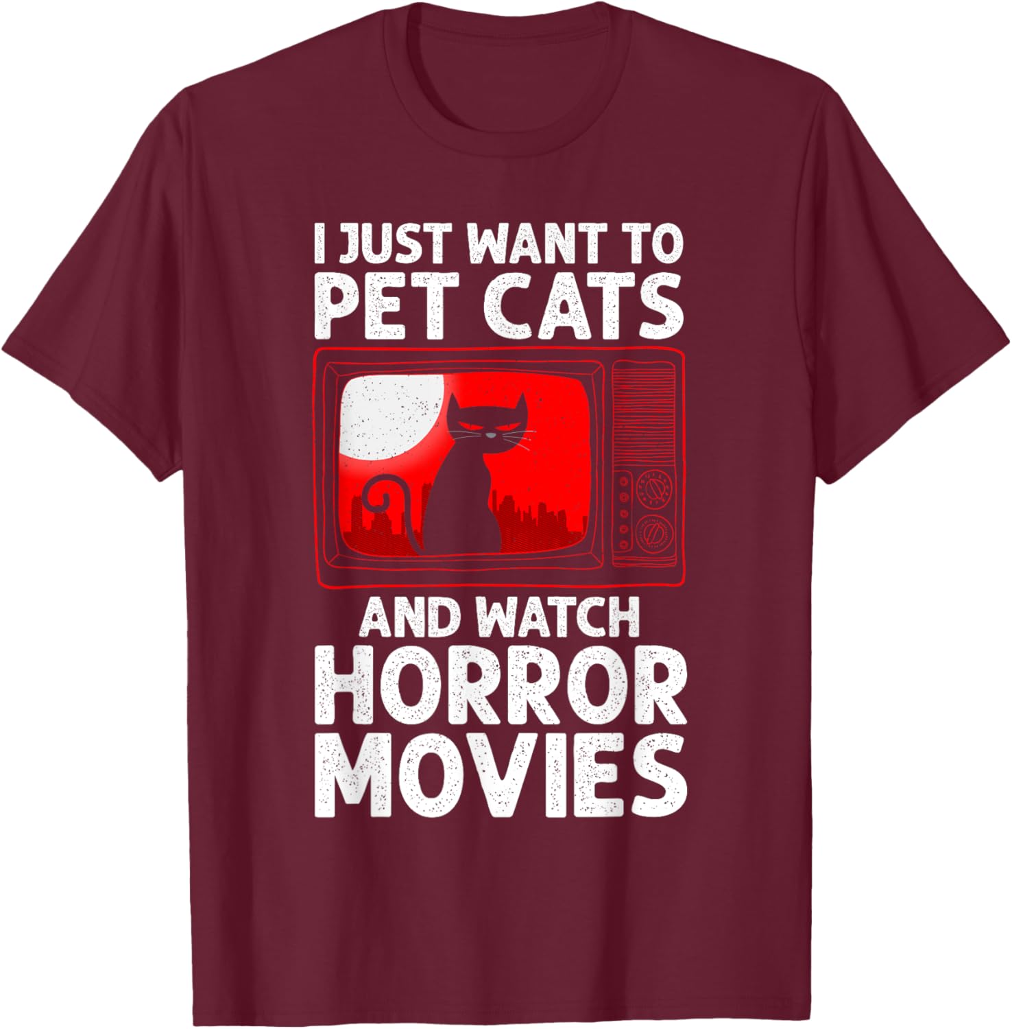 Cute Horror Movie Design Women Horror Movie Lover T-Shirt - T-Shirt | Maroon