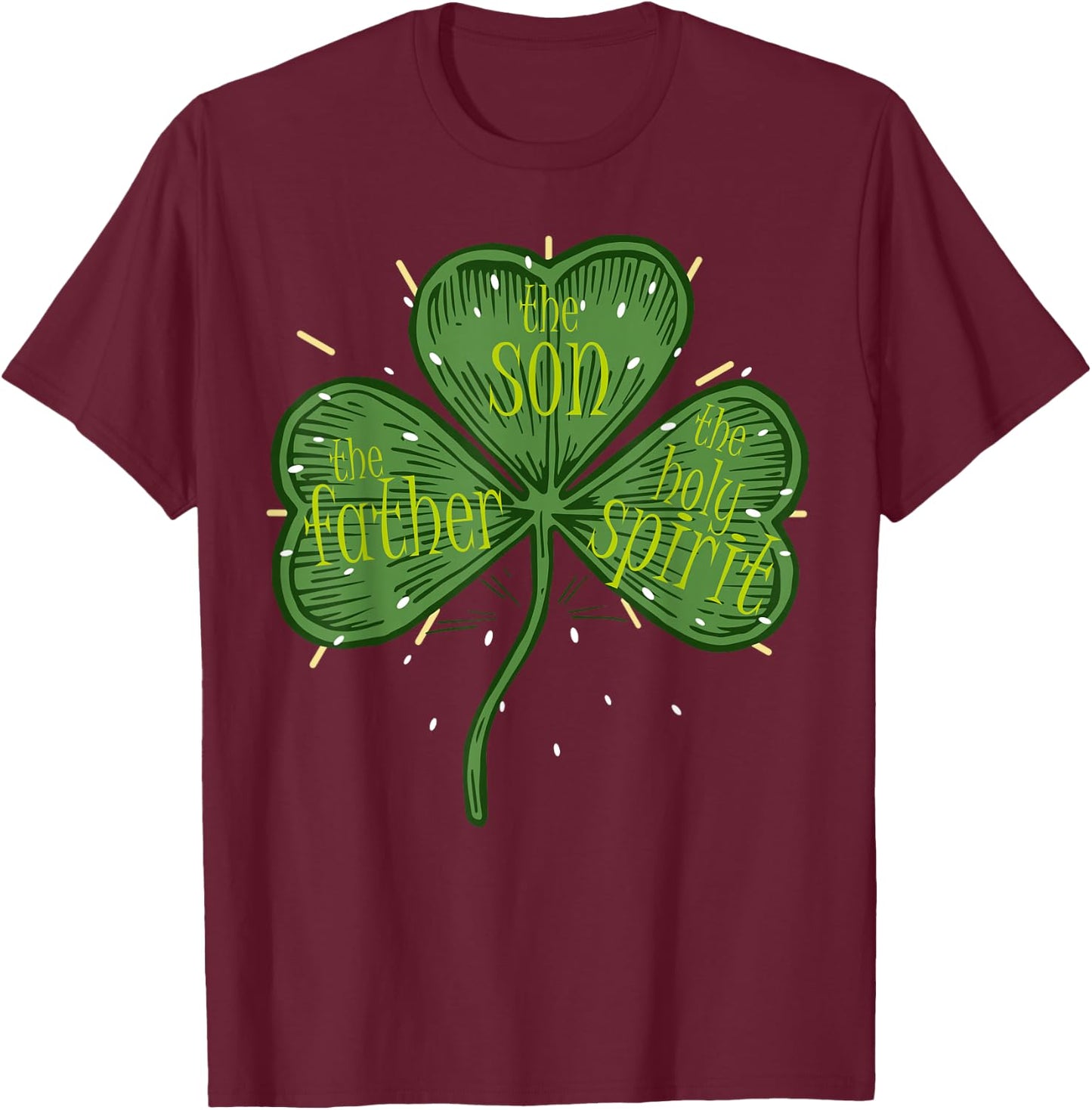 Irish Shamrock Christian Catholic Religious St Patricks Day T-Shirt - T-Shirt | Maroon