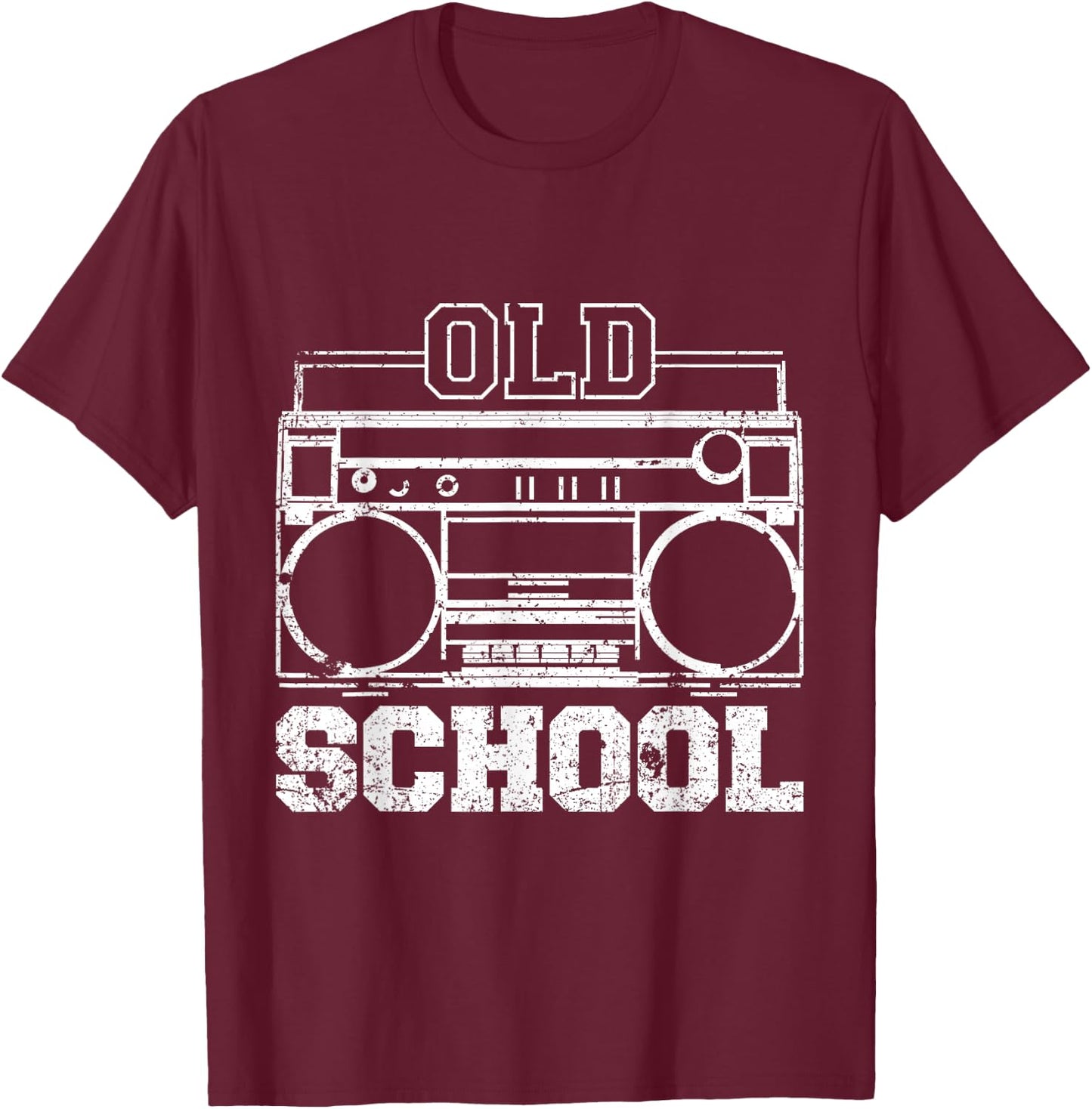 Boom box Old School Rap Design Apparel T-Shirt - T-Shirt | Maroon