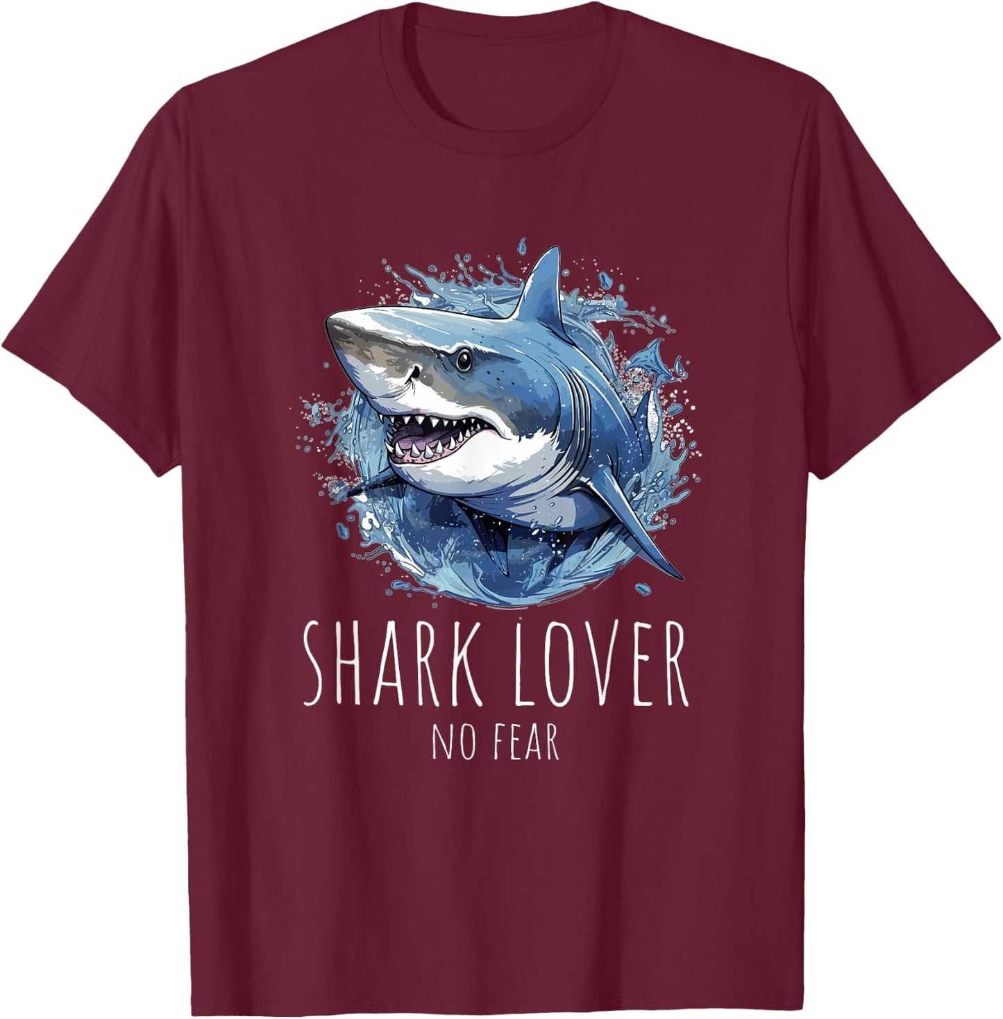 Great White Shark Lover's T-Shirt - T-Shirt | Maroon