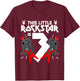 3 Year Old Rock And Roll Star Birthday Party Guitar 3rd Gift T-Shirt - T-Shirt | Maroon
