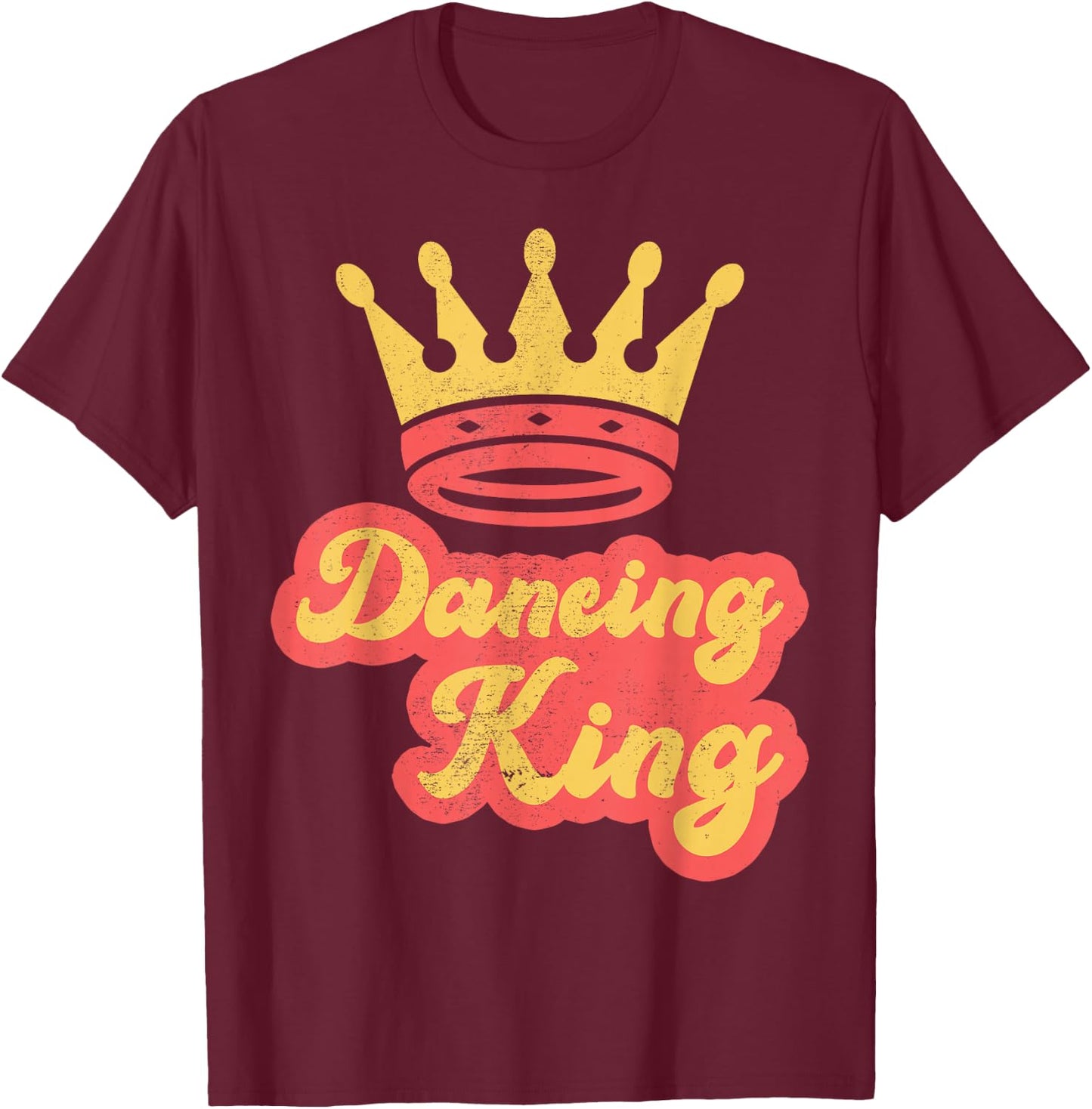 Dancing King Vintage Retro 70s Dancing T-Shirt - T-Shirt | Maroon