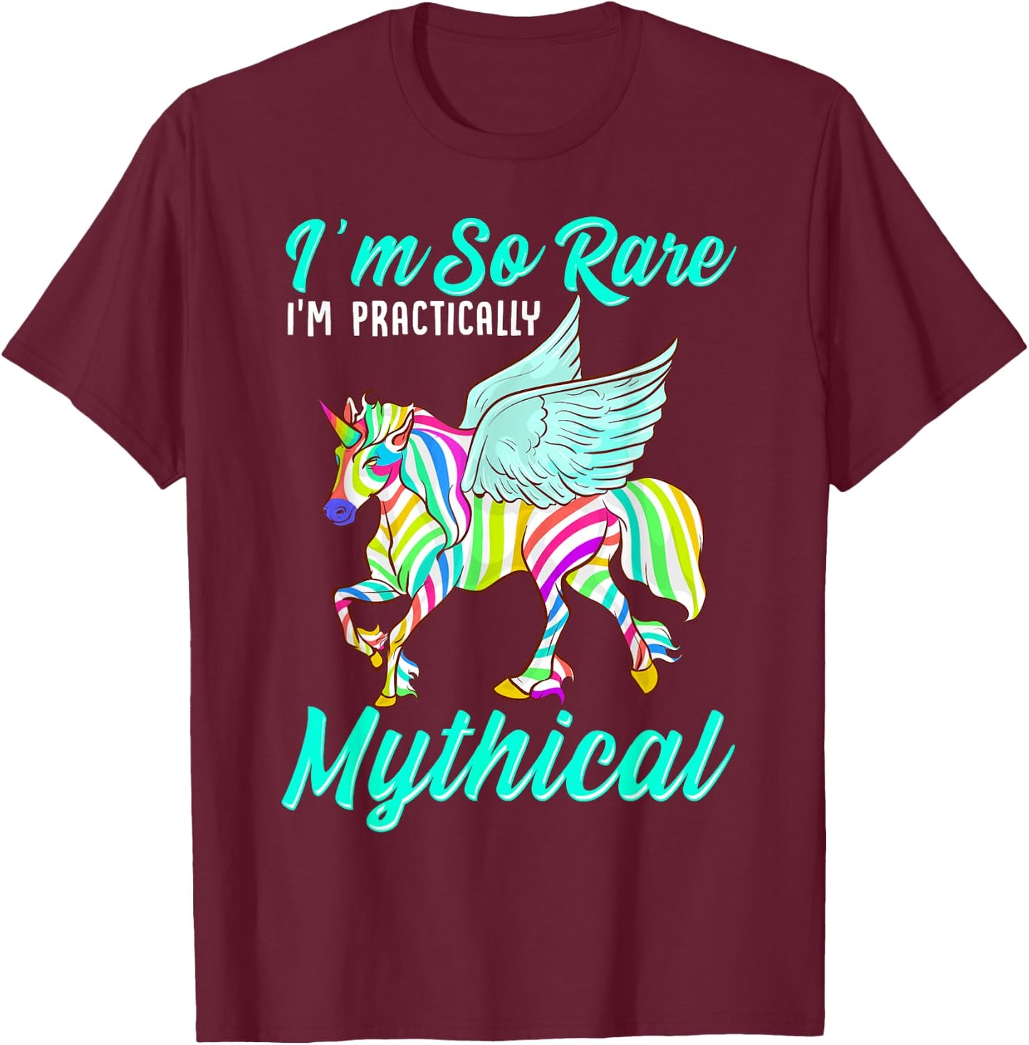 Rare Disease Zebra Unicorn Zebra Ribbon T-Shirt - T-Shirt | Maroon