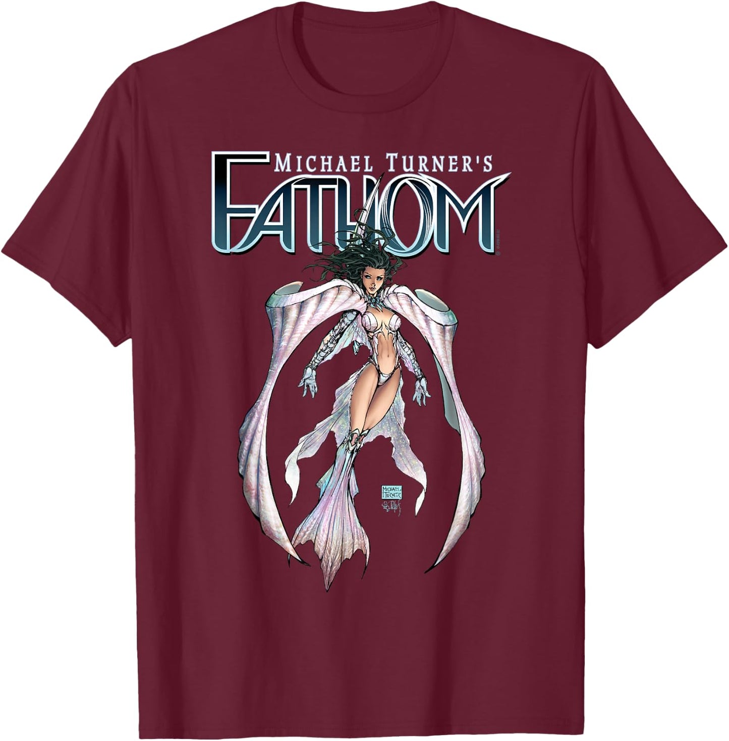 Michael Turner's "Fathom" White Armor T-Shirt - T-Shirt | Maroon
