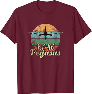KC-46 Pegasus Vintage Sunset Air Refueling Airplane T-Shirt - T-Shirt | Maroon