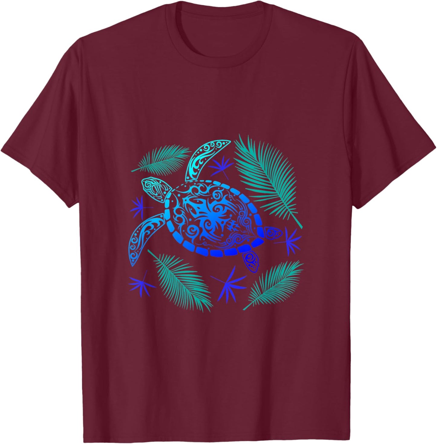 Turtle Palm Tree Vacation Summer Tortoise Funny Turtle Men Women Girls Kids T-Shirt - T-Shirt | Maroon
