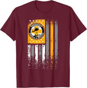 Search and Rescue - Thin Orange Line SAR Emergency Team T-Shirt - T-Shirt | Maroon
