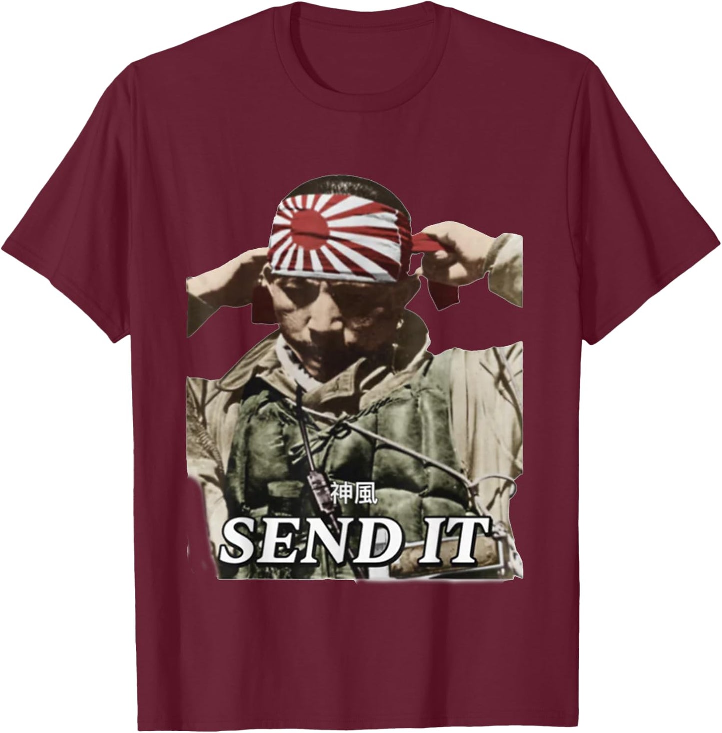 Kamikaze Pilot Send It T-Shirt - T-Shirt | Maroon