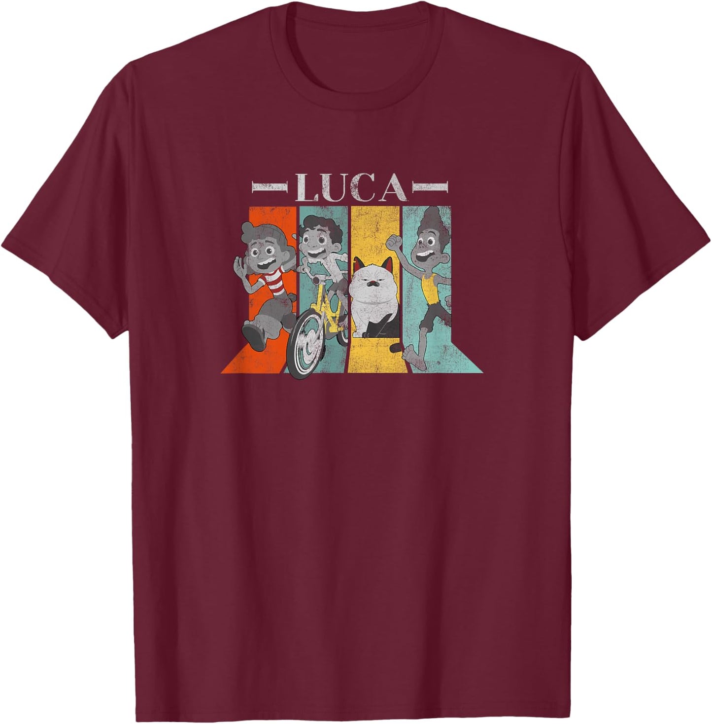 Disney Pixar Luca Character Panels V1 T-Shirt - T-Shirt | Maroon