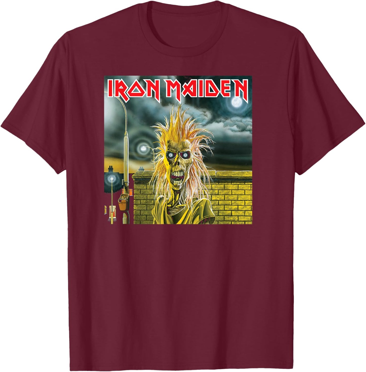 Iron Maiden - First Album Cover T-Shirt - T-Shirt | Maroon