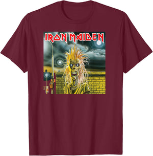 Iron Maiden - First Album Cover T-Shirt - T-Shirt | Maroon