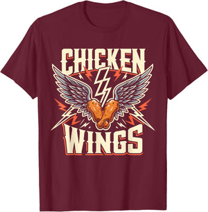 Chicken Wings Heavy Metal World Tour Hardcore Music T-Shirt - T-Shirt | Maroon
