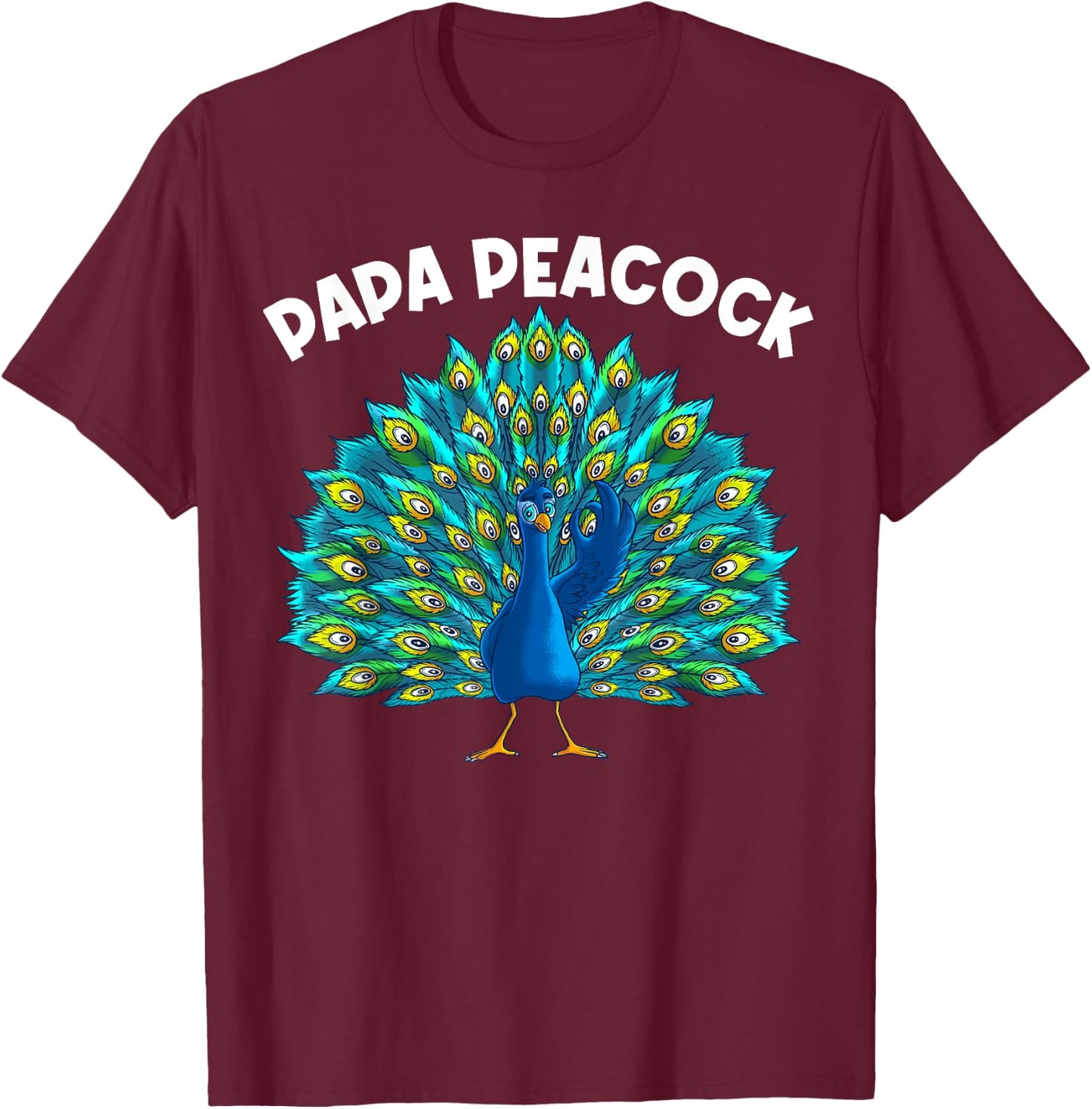 Funny Peacock Gift Dad Men Peafowl Lover Bird Feather T-Shirt - T-Shirt | Maroon