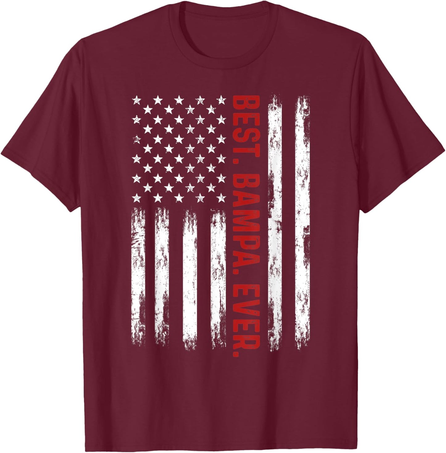 Best Bampa Ever Vintage American Flag 4th of July Bampa Men T-Shirt - T-Shirt | Maroon