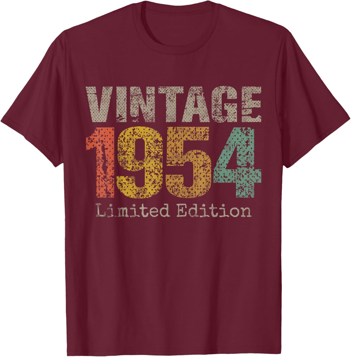 Vintage 1954 Limited Edition 71st Birthday Gifts 71 Year Old T-Shirt - T-Shirt | Maroon