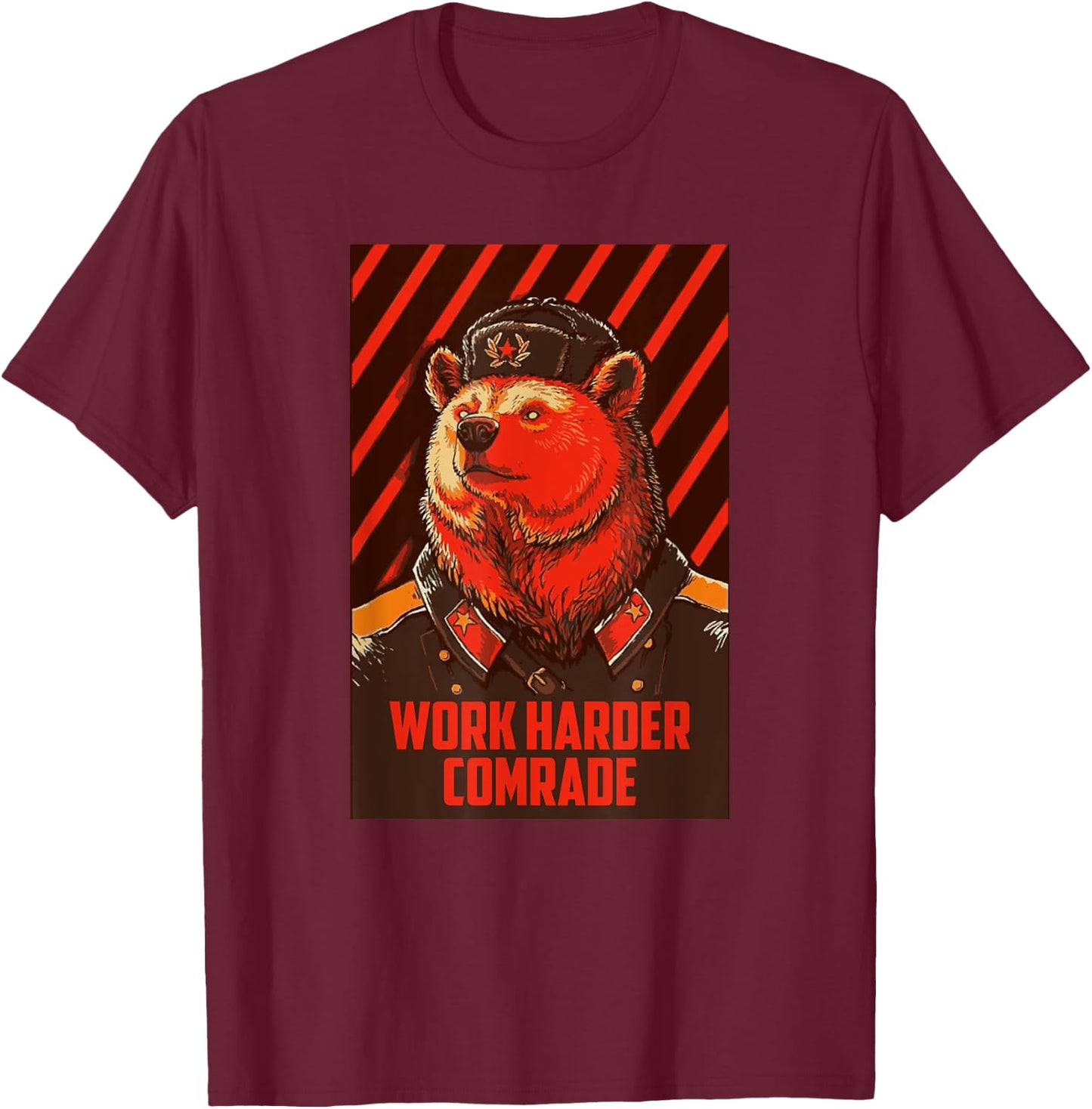 Bear Ushanka Funny Saying USSR Soviet Union T-Shirt - T-Shirt | Maroon
