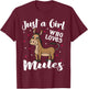 Just A Girl Who Loves Mule Women Gift Kids Mom Lover T-Shirt - T-Shirt | Maroon