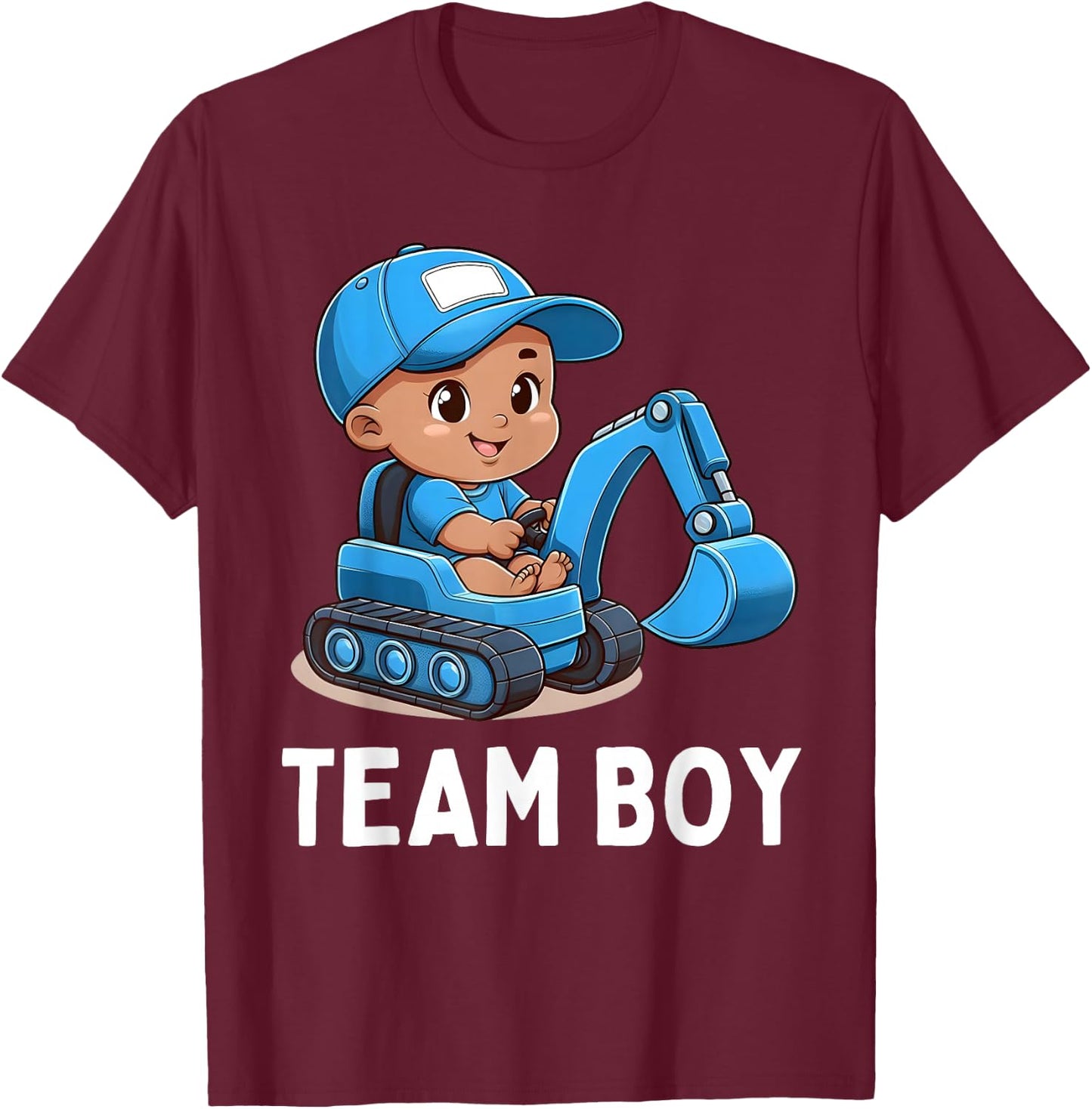 Team Boy Blue Baby Gender Reveal Party Baby Announcement T-Shirt - T-Shirt | Maroon