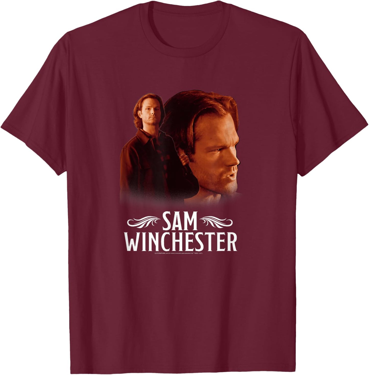 Supernatural Sam Winchester Glamour Shot T-Shirt - T-Shirt | Maroon