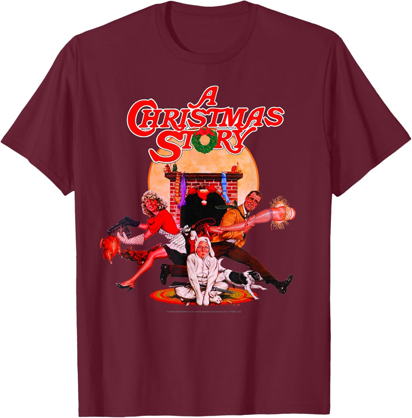 A Christmas Story Group Shot Poster T-Shirt - T-Shirt | Maroon