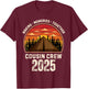 Retro Vintage Cousin Crew 2025 Camper Matching Camping Trip T-Shirt - T-Shirt | Maroon