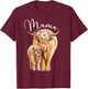 Mama Highland Cow With Baby Calf Floral Mothers Day Mom Gift T-Shirt - T-Shirt | Maroon