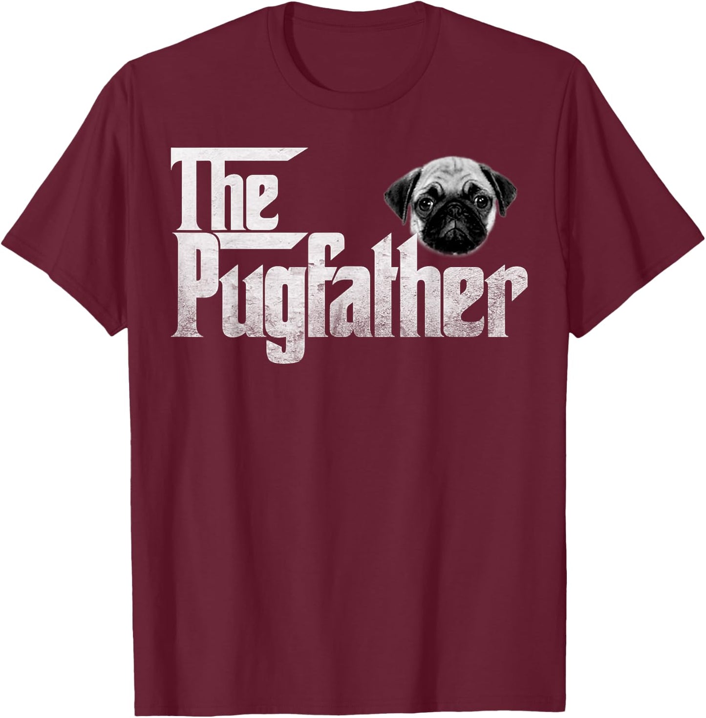 The Pugfather distressed style humour T-Shirt - T-Shirt | Maroon