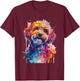 Cockapoo Lovers Pop Art Colorful Cockapoo Dog Women Girls Kids T-Shirt - T-Shirt | Maroon