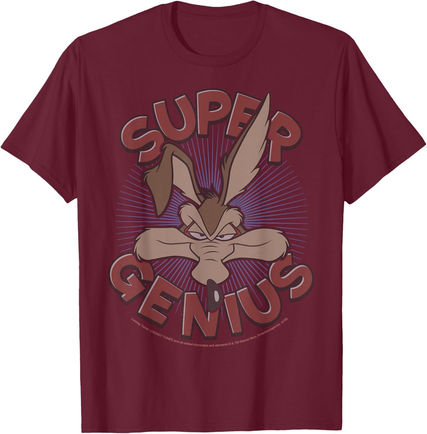 Looney Tunes Wile E. Coyote Super Genius T-Shirt - T-Shirt | Maroon