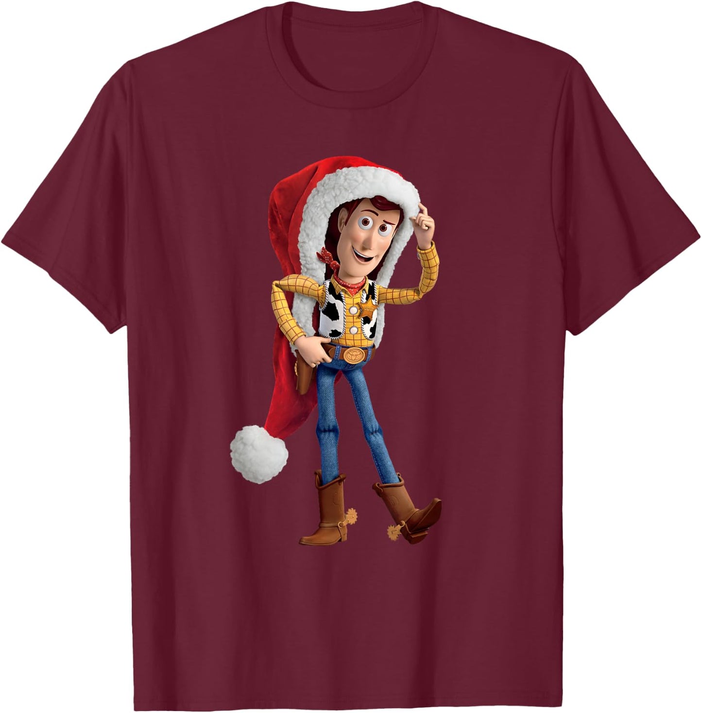 Disney Pixar Toy Story Santa Woody Holiday T-Shirt - T-Shirt | Maroon